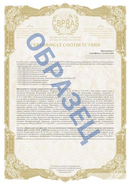 Образец Приложение к СТО 01.064.00220722.2-2020 Корсаков Сертификат СТО 01.064.00220722.2-2020 